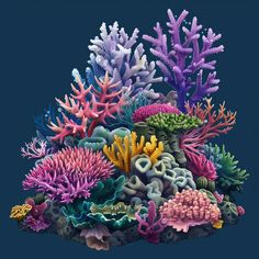 Coral Reef Clipart in Photorealistic Style: Vector & 4K Coral Reef Background, Coral Reef Clipart, Coral Reef Photography, Sea Life Tattoos, Acrylic Painting Inspiration, Underwater Theme