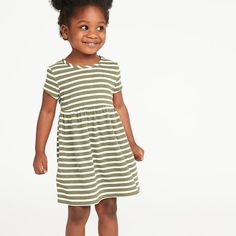 Cute Spring Striped Jersey Babydoll Dress From Old Navy. Stripes Of White And Moss / Olive Green. 100% Cotton. New With Tags Nwt. Measurements (Laid Flat - Approx) Shoulder To Hem: 22" Pit To Pit: 11" Waist: 11" Casual White Twirl Dress For Playwear, Casual Twirl Dress For Playtime, Casual Short Sleeve Twirl Dress For Playwear, Playful Striped Dress For Playdate, Playful Striped Dresses For Playdate, Playful Striped Short Sleeve Dress, Casual Short Sleeve Twirl Dress For Playtime, Casual Twirl Dress For Play, Green Casual Dress For Playdate