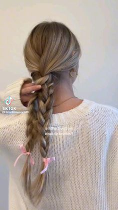 Not my vid! @brookeavery333 on tiktok Cute Hairstyles All Hair Up, Hair Up School Hairstyles, Braids Work Hairstyles, Cool Hairstyles With Braids, Cute Tiktok Outfits, Cute High Hairstyles, Super Easy Braided Hairstyles, Fun Pony Tailed Hairstyle, Cute Hairstyles For When Its Hot Out