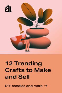 Illustration of a person painting an oversized plant pot Selling Crafts Online, Profitable Crafts, Trending Crafts, Fun Hobbies, Crafts To Make And Sell, Free Tips, Profitable Business