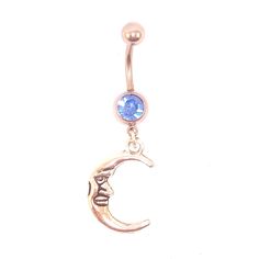 Made Using Blue Cz Surgical Steel Belly Ring Bars, Lead And Nickel Free Charms, These Pieces Are Of High Quality, And Are Very Popular For Showing Off That Belly. If You Would Like A Rainbow Belly Ring, Or A Different Color Cz, Please Send A Message, And We Will Be Happy To Accommodate Your Selection. Celestial Adjustable Body Jewelry For Gifts, Adjustable Celestial Style Body Jewelry For Gifts, Adjustable Blue Belly Rings As Gift, Blue Celestial Hypoallergenic Jewelry, Blue Crescent Gemstone Jewelry, Blue Moon-shaped Metal Jewelry, Adjustable Blue Moon-shaped Jewelry, Blue Crescent Moon Phase Jewelry, Blue Celestial Birthstone Jewelry