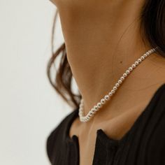 This Ivory Pearl Choker Necklace is a modern style necklace with anti-allergic and durable finish that makes it blend with any outfit. Classic Pearl White Necklaces For Everyday, White Pearl Long Necklace With Clavicle Chain, White Pearl Clavicle Choker Necklace, Classic White Pearl Choker Necklace, White Pearl Chain Choker Necklace, Trendy Pearl White Necklace With Clavicle Chain, Minimalist White Pearl Chain Beaded Necklace, Elegant Beige Beaded Necklace As Gift, Elegant Everyday Beaded Necklaces