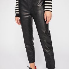 - Size 28 - Retails $148 A28 High Rise Leather Pants For Fall, Sleek Tapered Leather Pants For Work, Sleek Tapered Leg Leather Pants For Work, High-waist Faux Leather Pants For Business Casual, Chic Business Casual Leather Pants With Belt Loops, Faux Leather High Waist Pants For Business Casual, Sleek Tapered Leg Leather Pants For Fall, Sleek Leather Pants With Tapered Leg For Fall, Trendy Leather Bottoms For Business Casual