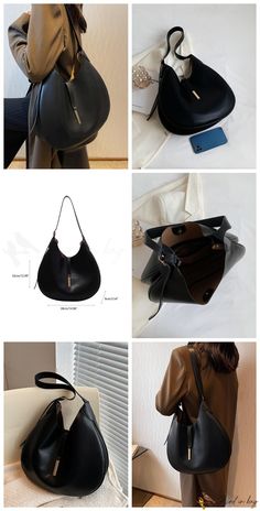 BirdinBag - Sleek Hobo Handbag: Embrace Elegance with a Minimalistic T – birdinbag Black Bucket Bag With Single Shoulder Strap, Black Shoulder Bag With Hasp Closure For Everyday, Black Shoulder Bag With Hasp Closure, Black Shoulder Bag With Single Strap For Daily Use, Everyday Black Shoulder Bag With Hasp Closure, Black Bags With Hasp Closure For Everyday Use, Black Handheld Baguette Bag For Daily Use, Versatile Black Hobo Bag For Daily Use, Black Bucket Bag With Single Shoulder Strap For Office