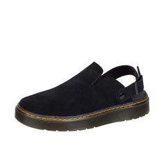 PRICES MAY VARY. Give enhanced comfort to your feet all day long wearing Dr. Martens Carlson Clogs. Suede upper. Comfort insole. Comfort insole. Round toe. Carlson Mules, Dr Martens Carlson, Comfortable Black Shoes, Xmas Wishlist, Black Casual Shoes, Baby Luggage, Black Suede Shoes, Marken Logo, Clogs Shoes