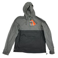 Bass Outdoor Mens Packable Anorak Hooded Jacket Gray Black S *New With Tags, Never Worn* Chest: 22" Length: 27" Chest Measurements Are Taken From Armpit To Armpit Length Measurements Are Taken From Top Of Shoulder By Collar To Bottom Hem 100% Nylon Sku: Bx92 Black Half-zip Windbreaker For Outdoor Activities, Black Half-zip Track Jacket For Outdoor, Gray Urban Windbreaker For Streetwear, Urban Gray Windbreaker For Streetwear, Urban Style Gray Windbreaker For Streetwear, Black Nylon Half-zip Windbreaker, Black Half-zip Hiking Outerwear, Casual Black Weatherproof Windbreaker, Gray Hooded Jacket With Drawstring For Outdoor Activities