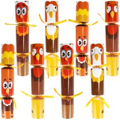 PRICES MAY VARY. 🐥SUPER VALUE. Our 8 Pcs Thanksgiving party favors sets with 4 assorted designs. Turkey themed No-Snap Party Favor are great party surprises for boys and girls birthdays parties, school activities, class events, fall holiday celebration. 🐥UNIQUE DESIGN. Each party favors contains a party paper hat, jokes, and toys. The toys include playing cards, ring toss, 10-Pcs Mini Bowling set, fortune telling fish, magic cube, name label,dice and bottle opener. Which are created with cute Inside Party Games, Turkey Party, Thanksgiving Party Favors, Party Crackers, Dice Gifts, Mini Bowling, Table Favors, Turkey Craft, Ring Toss