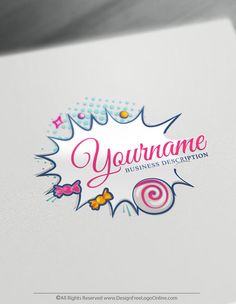 the logo for your name is made up of colorful bubbles and dots on white paper