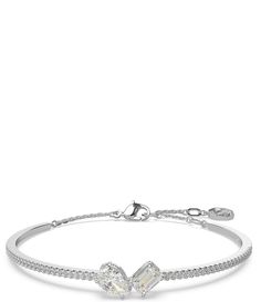 From Swarovski&#x2C; this bangle bracelet features: Silver tone hardwareLobster clasp closureApprox. 6.81" lengthImported. Premier Jewelry, Silver Bangle Bracelets, Birthday Photoshoot, Sparkling Crystal, Bracelet Silver, Fashion Aesthetic, Silver Bangles, Dillard's, Accessories Branding