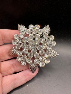 Cute pin!  Wear on finish. Rhinestone Pins For Wedding, Wedding Pins With Rhinestones, Silver Embellished Wedding Brooches, North Beach, Cute Pins, Vintage Rhinestone, Brooch Pin, Brooches, Ships