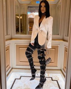 (1) Rhinestone Runway Boots – Fashionsarah.com Outfit Boots, Summer Boots, Thigh High Boots Heels, High Fashion Outfits, Tassels Fashion, Event Outfit, Clipuri Video, Philipp Plein, Thigh High Boots