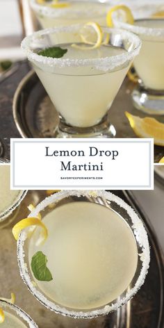 the lemon drop martini is served in coupe glasses