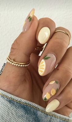 Easy Nail Designs Summer, Lemon Nails, Emerald Nails, Cute Summer Nail Designs, Easter Nails, Yellow Nails, Nail Designs Spring, Nail Art Summer, Cute Nail Designs