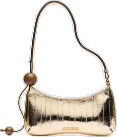 Chic Gold Baguette Shoulder Bag, Chic Gold Shoulder Baguette Bag, Gold Leather Shoulder Bag With Gold-tone Logo Plaque, Designer Gold Shoulder Bag With Brass Hardware, Gold Crossbody Baguette Bag For Evening, Chic Gold Crossbody Shoulder Bag, Gold Shoulder Bag With Gold-tone Hardware, Gold Leather Bags With Gold-tone Logo Plaque, Gold Leather Shoulder Bag With Brass Hardware