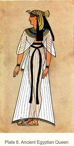 an ancient egyptian woman in white and black