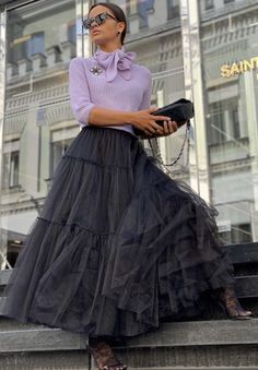 Dress Like A Princess, Princess Look, Tulle Skirt Black, Outfits Edgy, Trendy Skirts, Workwear Fashion