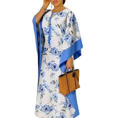 Package included: 1 Dress Material: 100%Polyester Color: Black,Blue,Navy Sleeve: Three Quarter Sleeve Pocket: No Size: S,M,L,XL,2XL,3XL,4XL,5XL Pattern: Printing Length: Full-Length Features: Pleating,Splicing,Bat Sleeve,O-Line Style: Leisure,Holiday,Daily,Fashion Season: Spring,Autumn Occasion: Party,Holiday,Streetwear,,Travel,Casual,Family,Appointment Attention? 1.Please check the detail sizes on the size chart image before you buy it! 2.Size may be 2cm/1 inch inaccuracy due to hand measure,Co Blue Shift Maxi Dress, Blue Half-sleeve Maxi Dress For Vacation, Blue Maxi Dress With 3/4 Sleeve For Summer, Summer Blue Maxi Dress With 3/4 Sleeves, Blue Shift Maxi Dress For Spring, Light Blue Half Sleeve Dresses, Blue Dresses With 3/4 Sleeves For Vacation, Blue 3/4 Sleeve Maxi Dress For Beach, Fitted Half Sleeve Blue Maxi Dress