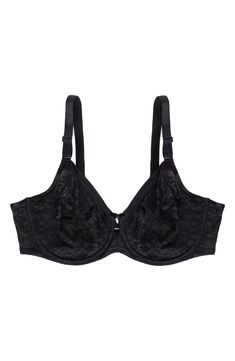 Semi-opaque floral lace adds a romantic touch to an unpadded bra that lifts, supports and contours to your natural shape. This full-coverage style features front-adjusting straps to easily customize the fit. 68% nylon, 32% spandex Hand wash, line dry Imported Black Owned/Founded Lace Underwire, Unlined Bra, Natural Shapes, A Romantic, Floral Lace, Hand Wash, Nordstrom, Spandex, Couture