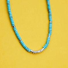 Make a statement with our bold, bright and beautiful Turquoise Bead Choker! The perfect accessory for a summer day by the sea, you'll be sure to stand out from the crowd in this bright and beady eye-catcher. Bohemian Summer Jewelry With Letter Beads, Trendy Beaded Necklace With Colorful Turquoise Beads, Trendy Turquoise Beaded Necklace, Trendy Turquoise Beaded Necklaces With Round Beads, Summer Blue Necklaces With Spacer Beads, Trendy Turquoise Round Beaded Necklace, Trendy Turquoise Round Beads, Blue Jewelry With Silver Beads For Summer, Turquoise Jewelry With Spacer Beads For Summer