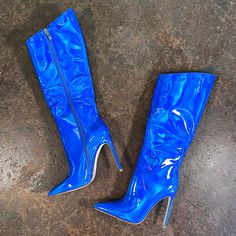 The Galaxy Boots are definitely a must have! The blue metallic is enough to light up any room! She is also available in Green! Take these beauties out with you and the girls; and evry-body will give you compliments! Heels: 4.5 inches Shaft: 16” Royal Blue Boots, Galaxy Boots, Thigh Boots, Blue Boots, Thigh Boot, Stiletto Boots, Heels Boots, Chic Boutique, The Galaxy