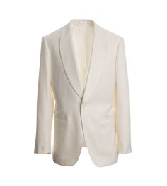 Ivory Solid Bamboo Sport Coat White Silk Blazer For Work, White Silk Blazer For Workwear, Classic Beige Outerwear For Wedding, Beige Notch Lapel Outerwear For Wedding, Classic White Wedding Outerwear, Elegant Cream Blazer With Notch Lapel, Luxury Cream Suits With Notch Lapel, Elegant Cream Notch Lapel Blazer, Luxury Cream Suit With Notch Lapel