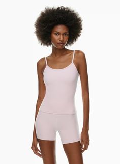 BUTTER ESSENTIAL CAMISOLE | Aritzia Spring Camisole With Built-in Bra For Relaxation, Solid Camisole With Built-in Bra For Loungewear, Camisole With Built-in Bra For Loungewear, Basic Camisole With Built-in Bra, Basic Cami Tank Top With Built-in Bra, Athleisure Camisole With Built-in Bra, Basic Tank Top With Spaghetti Straps And Built-in Bra, Scoop Neck Camisole With Built-in Bra, Casual Scoop Neck Seamless Camisole