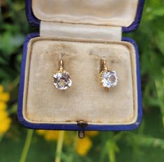 A Gorgeous late 19th century 18 Carat Gold and Rock Crystal earrings. The stones in a beautiful crown style setting. Possibly French origin.  Total drop 13mm. Width 8mm. Unmarked, tested positive for 18 Carat Gold.  The earrings with a hooks at the bottom for drops, drops not included. Very good condition and ready to wear.  Please notice the jewelry box on photos for display purpose only. The earrings will come in a brand new gift box. Thank you. Victorian Screw Back Earrings For Formal Occasions, Vintage White Diamond Earrings For Formal Occasions, Victorian Screw Back Wedding Earrings, Victorian Screw Back Earrings For Wedding, Victorian Wedding Earrings With Screw Back, Classic Wedding Diamond Earrings With Screw Back, Victorian Screw Back Jewelry For Formal Occasions, Classic Formal Earrings With Rose Cut Diamonds, Victorian Formal Jewelry With Screw Back