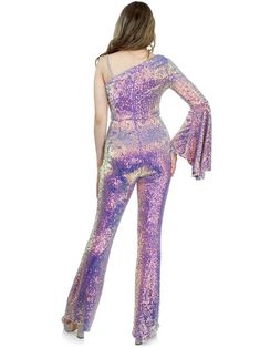 Marc Defang 8004 Sequin Bell Sleeve Pageant Jumpsuit Overskirt Fun Fashion Price is inclusive of overskirt Fully beaded jumpsuit Single off shoulder Bell sleeve Crystalized shoulder strap Option of matching overskirt Knitted inner comfort lining Available Sizes: 00-16 Available Colors: Baby Pink, Light Purple (Lilac) One-shoulder Fitted Party Jumpsuit, One-shoulder Fitted Jumpsuit For Party, Fitted One-shoulder Jumpsuit For Party, Fitted Sequin Jumpsuit For Cocktail, Fitted Sequin Jumpsuits And Rompers For Cocktail, Glamorous One-shoulder Fitted Jumpsuits And Rompers, Summer Banquet Fitted Jumpsuits And Rompers, Fitted Jumpsuits And Rompers For Summer Banquets, Fitted Jumpsuits And Rompers For Summer Banquet