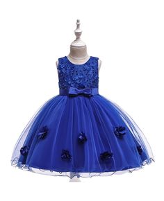 Buy royal blue petals wedding party dress for girls ages 3-6-9 years online. In-stock with many colors and sizes, free world-wide shipping. Summer Ball Gown For Dress-up Events, Summer Ball Gown For Dress-up, Fitted, Fitted Summer Ball Gown For Dress-up, Blue Princess Dress For Prom Season, Blue Princess Dress For Pageant And Prom Season, Blue Princess Dress For Prom Pageant, Blue Princess Dress For Pageant And Prom, Spring Princess Style Blue Ball Gown, Fitted Royal Blue Princess Dress For Pageant