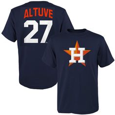 PRICES MAY VARY. Officially licensed by the MLB Decorated in team colors and logo Team logo on front with player name and number on back Premium screen printed graphics Tagless collar for added comfort This MLB Jose Altuve Houston Astros Youth Navy Player Name & Number Jersey T-Shirt is a must-have for any young baseball fan. It is made from 100% cotton and features the official team logo and colors, as well as the player's name and number on the back. The shirt is machine washable and is perfec José Altuve, Matching Couple Shirts, Baseball Fan, Houston Astros, Matching Couples, Couple Shirts, Pharmacy Gifts, Team Colors, Jersey T Shirt