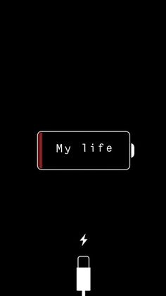 an image of a cell phone with the text my life above it and a battery