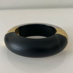 New Without Tags Includes Jewelry Pouch Pictured 2.5" Inner Diameter 1" Wide Hinged Alexis Bittar Jewelry, Hinged Bracelet, Bracelet Black, Alexis Bittar, Jewelry Pouch, Womens Jewelry Bracelets, Hinges, Gold Color, Pouch