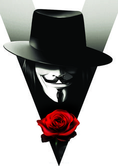 a person with a hat and a rose in front of their face on a white background