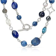 David Yurman Bead Necklace With Lapis Lazuli, Crystal, Gray Pearls & Hematite David Yurman Elegant Blue Beaded Necklace With Gemstone Accents, Elegant Blue Beaded Necklaces With Gemstone Accents, Lapis Lazuli Crystal, Pearl Grey, David Yurman, Bead Necklace, Lapis Lazuli, Limited Time, Beaded Necklace