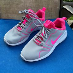 New Without Tags. Never Worn. Beautiful Colors Gray & Bright Pink. Comfortable Pink Running Shoes With Round Toe, Comfortable Pink Sneakers For Light Sports, Comfortable Pink Sports Sneakers, Comfortable Pink Running Shoes For Jogging, Comfortable Pink Sneakers For Sports, Pink Lace-up Casual Running Shoes, Pink Casual Lace-up Running Shoes, Casual Pink Lace-up Running Shoes, Comfortable Pink Low-top Running Shoes