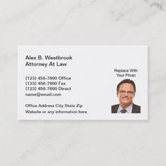 a business card with an image of a man