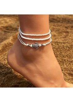 Color:White;Package Contents:3 X Anklets;Occasion:Sport; Adjustable White Anklets For Spring, White Trendy Anklets For Summer, Trendy White Summer Anklets, White Beaded Anklets For Summer, White Anklets For Beach Season Vacation, Adjustable White Anklets For Beach Season, White Anklets For Beach In Summer, White Anklets For Beach And Summer, White Summer Beach Anklets