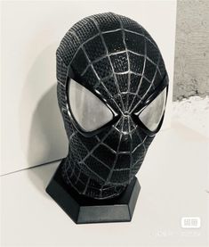 Superhero Black Masks And Prosthetics For Halloween, Spiderman Mask Design, Black Masks And Prosthetics For Comic-con Costume, Black Superhero Mask For Cosplay Events, Black Superhero Masks For Cosplay Events, Diy Venom Mask, Black Superhero Masks And Prosthetics For Cosplay, 3d Print Mask For Cosplay, 3d Printed Batman Mask