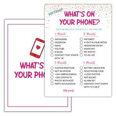 what's on your phone? printable valentine's day checklist for him or her