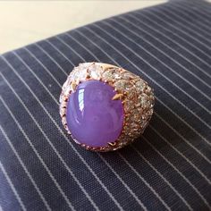 Repost @francis_chiu  Natural Burmese Jadeite ( Lavender Colour ) and diamond ring. Jewelry Reference, Lavender Colour, Lavender Color, Burmese, Druzy Ring, Crystal Jewelry