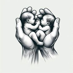 two hands holding a baby in it's palm