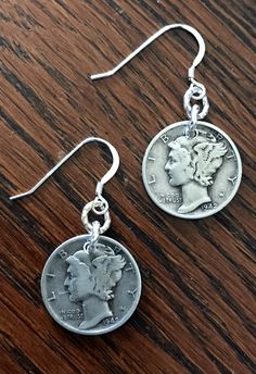 "We are proud to offer up for your consideration these lovely handmade up-cycled Sterling Silver Earrings! You can also choose from a variety of custom hand stamped gift boxes! See below for your options! PLEASE NOTE! THE PICTURES SHOWN ARE FOR REFERENCE ONLY! I UTILIZED DIMES FROM THE YEAR 1942, BUT YOU CAN SELECT ANY YEAR AVAILABLE FROM THE DROP DOWN MENU! THE NATURAL PATINA CAN VARY GREATLY BUT CONDITION WILL BE VERY SIMILAR. If you would like to see the exact coins I will be using for your o Classy Earrings, Get Well Wishes, Happy Belated Birthday, Earring Box, Coin Jewelry, Craft Box, Earrings Sterling Silver, Sterling Earrings, Gift Boxes