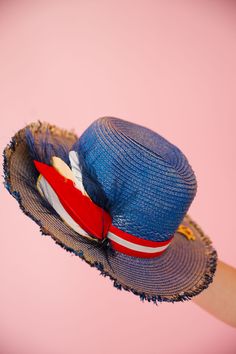 BON VOYAGE SUN HAT Sun hat Judith March Blue Mini Hats For Summer Beach, Adjustable Nautical Hats For The Beach, Adjustable Nautical Beach Hat, Navy Flat Brim Hat For Summer, Red Patriotic Summer Hat, Americana Curved Brim Hat For Beach, Americana Curved Brim Hat For The Beach, Blue Curved Brim Hat For 4th Of July, Americana Style Curved Brim Hat For Beach