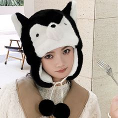 Cartoon Husky Plush Hat Novelty Winter Cap Style Hat, Novelty Winter Hat For Outdoor Use, Winter Novelty Brimmed Costume Hats And Headpieces, Novelty Brimmed Winter Hats, Winter Novelty Hats Adjustable, Cute Husky Drawing Cartoon, Husky Hat Crochet Pattern, Novelty Adjustable Winter Hat, Novelty Winter Cap Hats