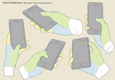 four hands holding smart phones in each hand