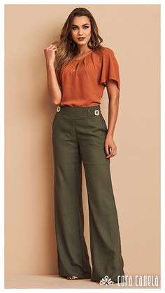 Colour Combinations Fashion, Color Combinations For Clothes, Elegante Casual, Business Outfit, Green Pants, Casual Work Outfits, Work Outfits Women, Mode Inspiration