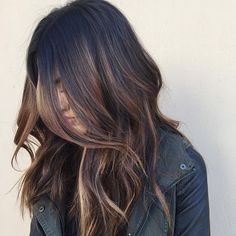 Black Hair With Brown Balayage Highlights Light Brown Balayage, Highlights For Dark Brown Hair, Chocolate Brown Hair Color, Chocolate Hair, Chocolate Brown Hair, Dark Hair With Highlights, Brown Balayage, Brown Blonde Hair, Hair Colours