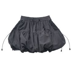 Elevate your wardrobe with our Gray Shirring Elastic Waist Bubble Skirt. This chic and versatile skirt features a flattering shirring elastic waistband that ensures a comfortable and snug fit. The bubble silhouette adds a playful and youthful touch, making it a perfect choice for both casual outings and dressier occasions. The soft gray hue is easy to pair with a variety of tops and accessories, allowing you to create endless stylish looks. Crafted from high-quality materials, this skirt promise Bubble Skirt Pattern, Png Skirt, Pink Alternative Fashion, Bubble Silhouette, Sporty Skirt, Elastic Waistband Skirt, Puffy Skirt, Hadid Style, Bubble Skirt