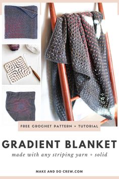 the crochet blanket pattern is shown with instructions to make it look like an afghan