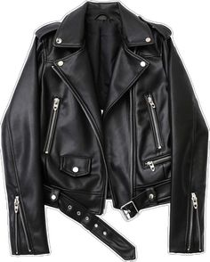 Cheap Black Edgy Biker Jacket, Edgy Black Biker Jacket With Zipper Closure, Black Biker Jacket With Metal Zipper, Fitted Black Leather Jacket With Metal Zipper, Black Leather Motorcycle Jacket With Zipper Closure, Pu Jacket, Autumn 2022, Biker Jacket, Motorcycle Jacket